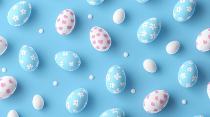 Wall Mural - vector illustration seamless background pattern of easter eggs with various pattern designs.