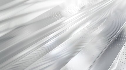 Poster - Sleek, modern abstract background with white and silver light patterns on a gray gradient backdrop, incorporating soft tech diagonal elements and metal textures.
