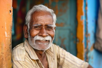 Sticker - Elderly senior man smiling happy 