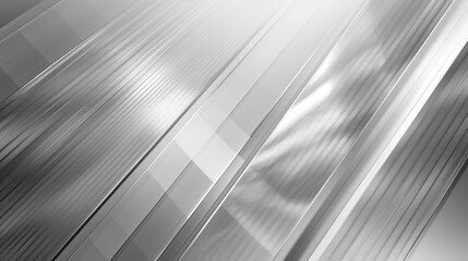 Poster - White and silver light patterns on a gray gradient background, with a soft tech diagonal design and metal textures creating a sleek, modern backdrop