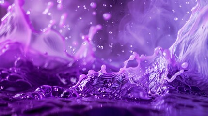 Poster - A splash of purple water with a purple background