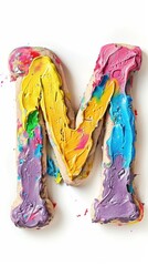 Canvas Print - The letter m is decorated with colorful icing and sprinkles