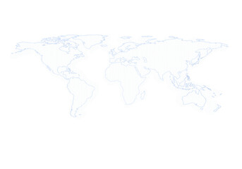 Leinwandbilder - Dotted world map on a white background, concept of global connectivity. 3D Rendering