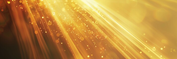 Wall Mural - Mesmerizing abstract image featuring golden light streaks and sparkling particles, creating a warm, magical atmosphere.