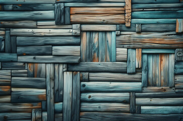 Wall Mural - Old weathered wooden wall with rich textured grain