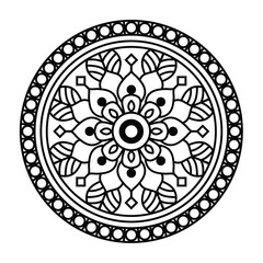 beautiful mandala design for coloring book, tattoo design , easy mandala art