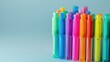 © TheWaterMeloonProjec - Colorful marker collection for kids with copy space vertical toy display