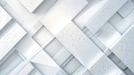 Poster - Abstract geometric pattern in white and grey hues, creating an elegant and contemporary background for visual content