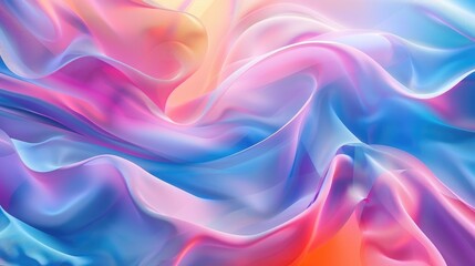 Poster - Abstract blue, pink, and orange waves creating a dynamic and futuristic background, perfect for modern designs.