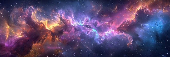 Cosmic Nebula with Vibrant Colors
