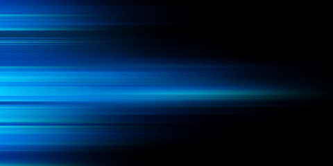 Wall Mural - Acceleration speed motion on night road. Light and stripes moving fast over dark background. Abstract blue Illustration