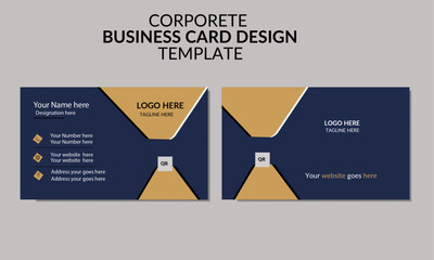 Wall Mural - modern corporate business card layout template. front and back part presentation.