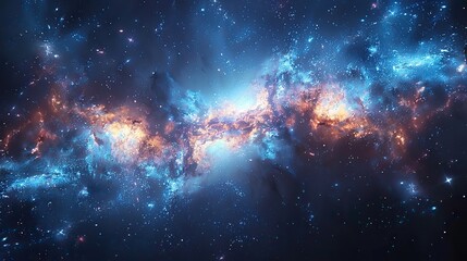 cosmos canvas adorned with celestial wonders: stars, nebulae, and galaxies paint a cosmic masterpiec