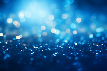 Wall Mural - abstract blue background with bokeh defocused lights and stars