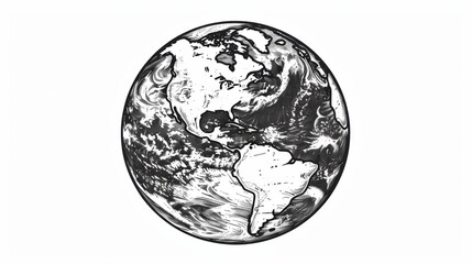 t-shirt apparel print design with planet earth globe sketch engraving modern illustration. scratch b