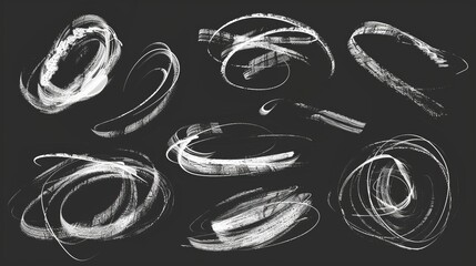 Poster - Black background with hand-drawn chalk lines