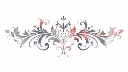 Wall Mural - Hand drawn valentine day flourish separator. Modern illustration for t-shirts, cards, and posters. Design flat element of valentine day.