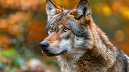 Poster - gray wolf canis lupus HD 8K wallpaper Stock Photographic Image  