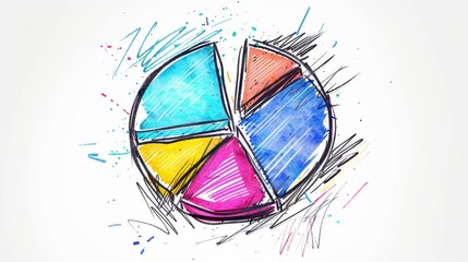 Sticker - Diagrams, graphs, and charts. Hand drawn illustrations for business use