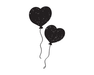 Sticker - Black Heart ballon
