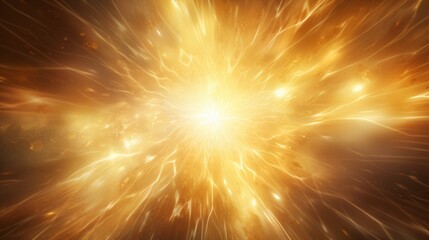 Fototapete - The Big Bang, the moment of creation, depicted as a burst of radiant yellow light and energy.