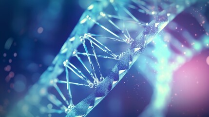 Poster - A captivating animation of a digital DNA molecule, its structure morphing into a world free from genetic diseases, representing the ultimate goal of medical research.