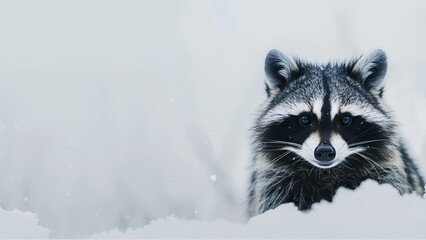 racoon in snow