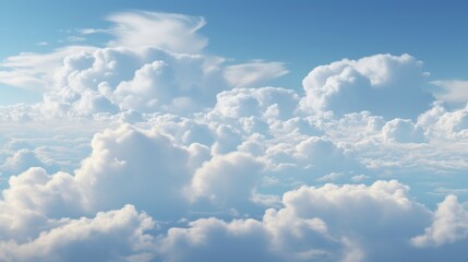Poster - A close-up of clouds with a dense, voluminous texture, resembling sculpted forms.