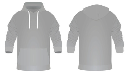 Wall Mural - Grey male hoodie. vector illustration