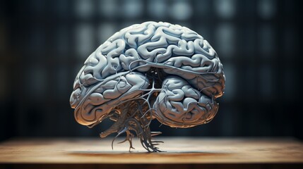Aufkleber - A digital brain rendered in a photorealistic style, capturing the intricate details of its neural networks.