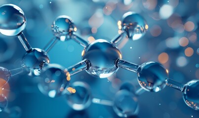 Wall Mural - medical background, 3d illustration with abstract atom structure.
