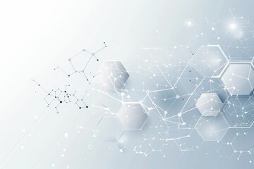 Poster - Science or medical background. Understanding of molecule structure and chemical compounds.