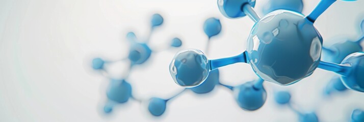 Poster - An abstract structure for a science or medical background, 3D illustration of a molecule or atom.