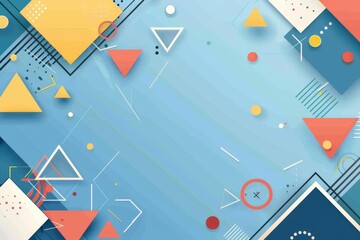 Poster - Background template with colorful triangles and round shapes. You can use this for wallpaper, banners, presentations, etc.