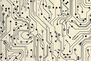 Wall Mural - Circuit board pattern on a light background