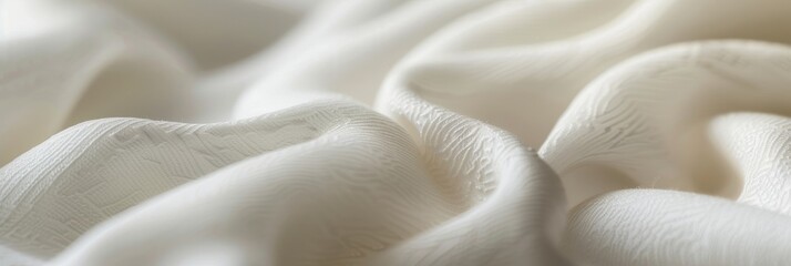 Poster - A detailed, commercial photography shot of a white fabric with a soft out-of-focus background creates a serene visual effect