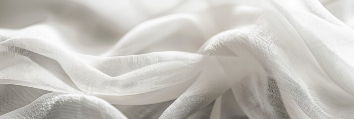 Poster - A detailed photograph showcasing the delicate texture of white fabric against a soft, blurred background