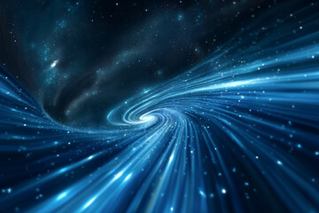 Poster - Blue luminous lines technology spatial sense abstract Internet speed background