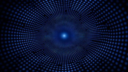 Fototapete - A mesmerizing optical illusion of circles that appear to warp and distort, creating a mind-bending seamless grid on a dark blue background.