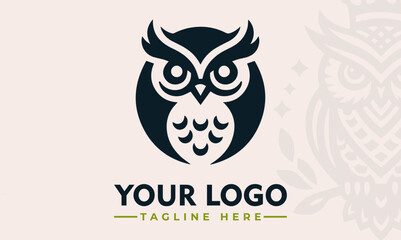 Wall Mural - Owl Vector Logo Embrace the All-Seeing Eyes, Silent Flight, and Enigmatic Aura with the Enchanting Owl Vector Logo