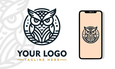 Poster - Owl Vector Logo Embrace the All-Seeing Eyes, Silent Flight, and Enigmatic Aura with the Enchanting Owl Vector Logo