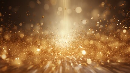Leinwandbilder - A stunning abstract background with sparkling gold particles illuminating a mystical realm.