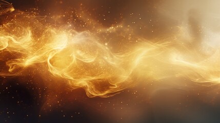 Leinwandbilder - A stunning abstract background with sparkling gold particles intermingling with wispy smoke trails.