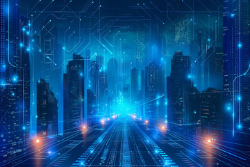 Poster - Future urban architecture illustration