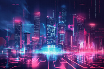 Poster - Future urban architecture illustration