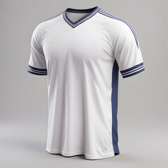 White Soccer Jersey with Blue Trims