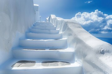 White Stairs in Oia, Santorini - Mediterranean Architecture on Greek Island