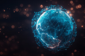 Poster - Point and line links around the global Internet technology technical background
