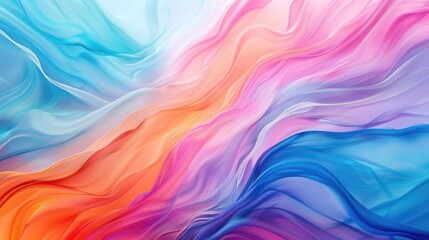 Poster - modern abstract background with colorful waves, featuring a blend of blue, pink, and orange tones fo