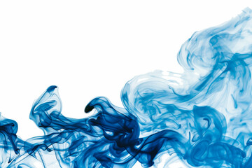 Vibrant blue ink swirls in water capture the essence of refreshing summer poolside relaxation and cool respite